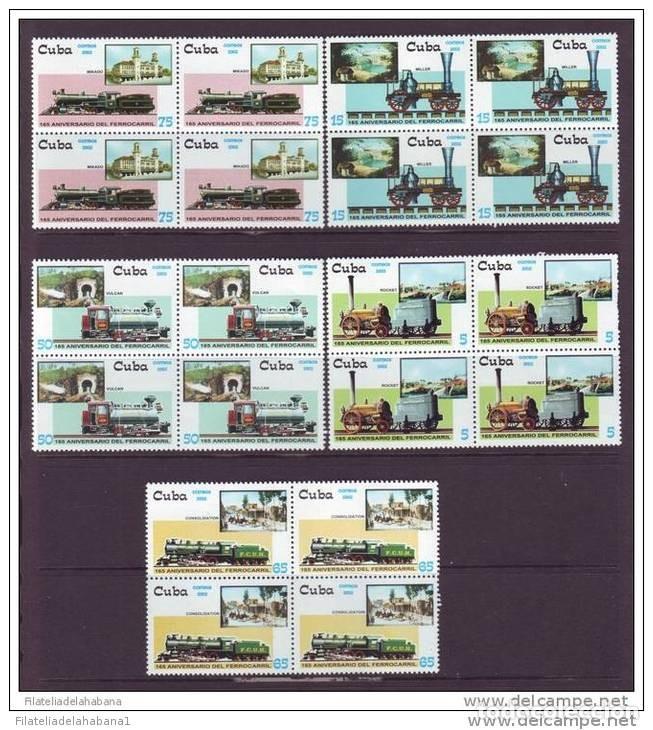Briefmarken: 2002.101 CUBA 2002 FERROCARRIL. RAILROAD. RAYLWAYS. LOCOMIVE. 165 ANIVERSARIO DEL FERROCARRIL DE CUB