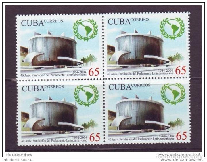 Selos: 2004.111 CUBA 2004 40 ANIVERSARIO DE LA FUNDACION DEL PARLAMENTO LATIONAMERICANO MNH BLOCK 4