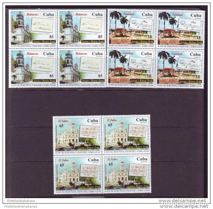 Selos: 2005.293 CUBA 2005 POSTAL HISTORY COVER AND OLD ARCHITECTURE. POSTAL MUSEUM ANIV. COMPLETE SET MNH B