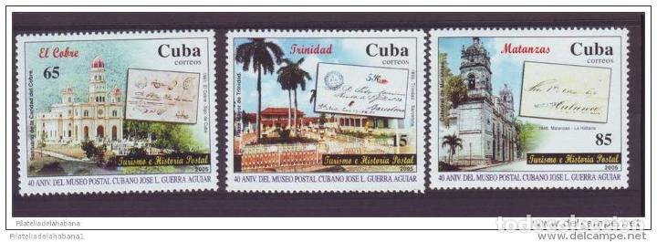 Selos: 2005.292 CUBA 2005 POSTAL HISTORY COVER AND OLD ARCHITECTURE. POSTAL MUSEUM ANIV. COMPLETE SET MNH