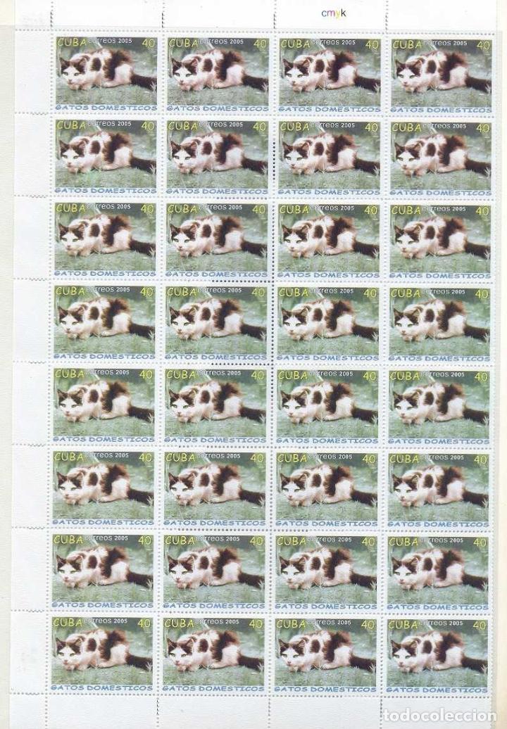 Timbres: 2005.511 CUBA COMPLETE MNH SHEET 2005 CATS FELINES