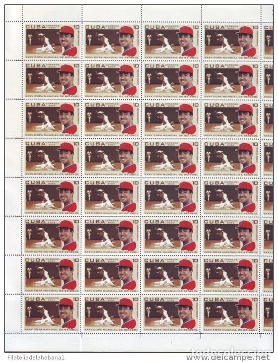 Sellos: 2003.502 CUBA MNH SHEET COMPLETE 2003 BASEBALL CUP - Foto 3
