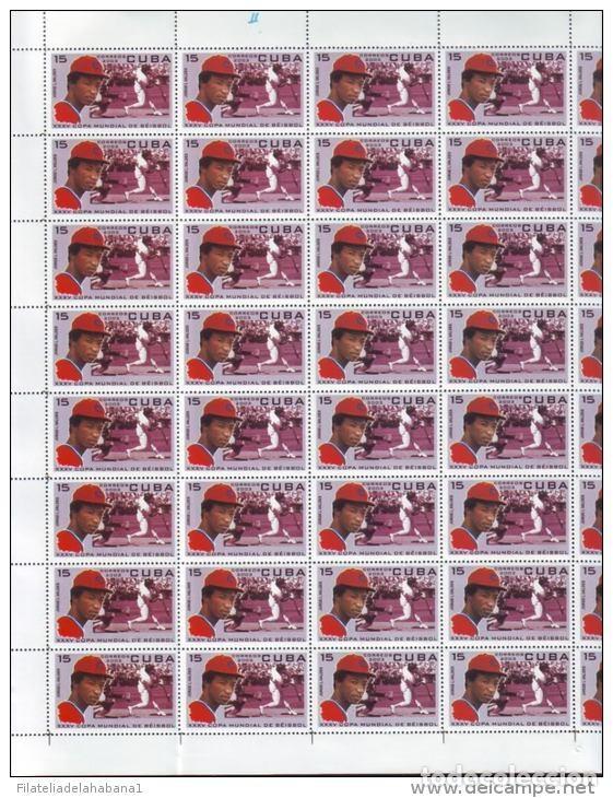 Sellos: 2003.502 CUBA MNH SHEET COMPLETE 2003 BASEBALL CUP - Foto 1
