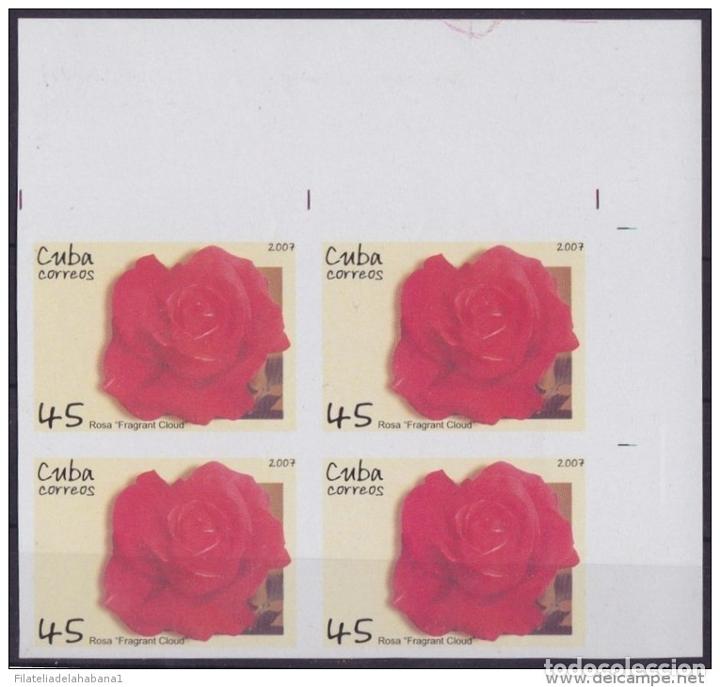 Sellos: 2007.351 CUBA MNH PROOF ERROR BLOCK IMPERF. FLOR ROJA FLOWE - Foto 1