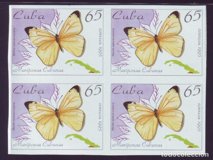Sellos: 1995.8 CUBA MNH Mariposas 65c imperforadas error B4 - Foto 1