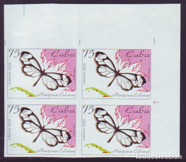 Sellos: 1995.7 CUBA MNH Mariposas 75c imperforadas error B4 - Foto 1