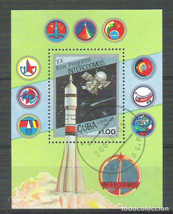 Sellos: Cuba 1987 Space, perf. sheet, used AA.073 - Foto 1