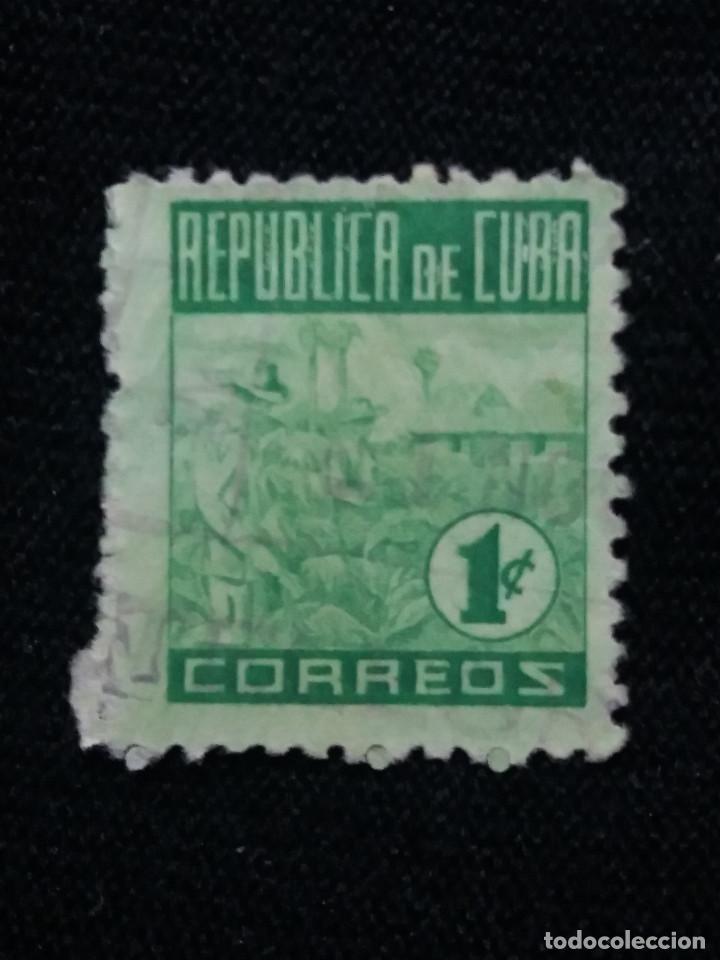 Sellos: SELLO CUBA, 1 C, TABACO, A&Ntilde;O 1950, - Foto 1