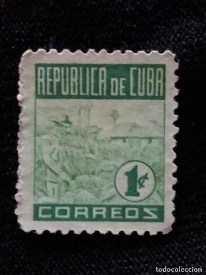 Sellos: SELLO CUBA, 1 C, TABACO, A&Ntilde;O 1948 - Foto 1