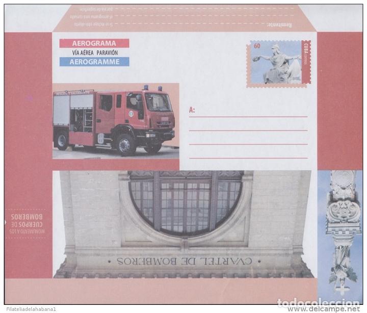 Sellos: &rdquo;DC-B78 CUBA AEROGRAMME 2014. CUARTEL DE BOMBEROS. FIREFIGHTERS, FIREMAN.&rdquo; - Foto 1