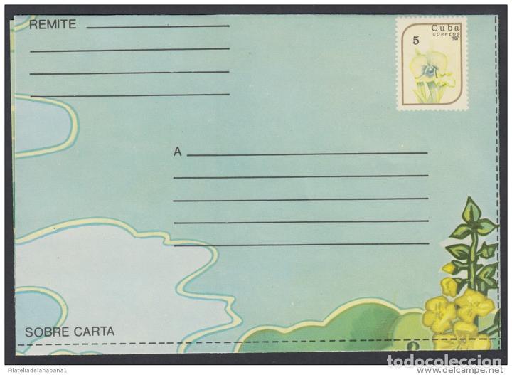 Selos: &rdquo;1987-EP-66. CUBA REVOLUCION. 1987. POSTAL STATIONERY. Ed.65. ORQUIDEAS. ORCHILD. FLOWER. SOBRE ERRO