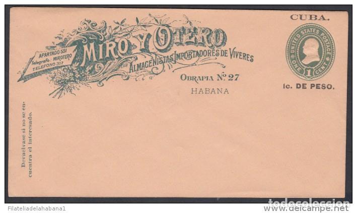 Timbres: &rdquo;1899-EP-63. CUBA US OCCUPATION. 1899. ENTERO POSTAL IMPRESO MIRO US HABILITADO. 1c. Ed.46ip. TIPO A