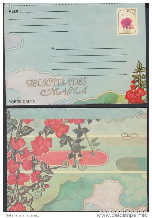 Timbres: &rdquo;1987-EP-67. CUBA REVOLUCION. 1987. POSTAL STATIONERY. Ed.205. ORQUIDEAS. ORCHILD. FLOWER. FELICIDAD