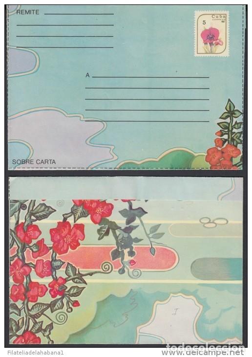 Timbres: &rdquo;1987-EP-69. CUBA REVOLUCION. 1987. POSTAL STATIONERY. Ed.205. ORQUIDEAS. ORCHILD. FLOWER. FELICIDAD