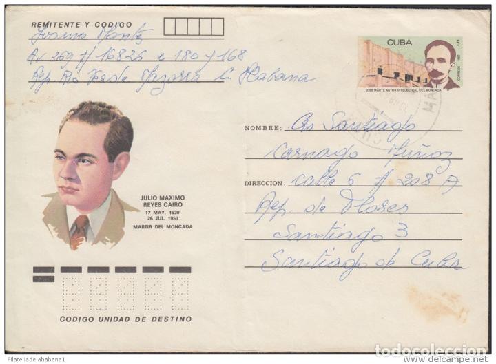 Timbres: &rdquo;1987-EP-103 CUBA 1987. Ed.201b. POSTAL STATIONERY. MARTIRES DEL MONCADA. JULIO MAXIMO REYES. MAZORR