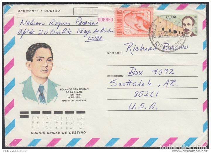 Stamps: &rdquo;1987-EP-131 CUBA 1987. Ed.202a. POSTAL STATIONERY. MARTIRES DEL MONCADA. ROLANDO SAN ROMAN. CIEGO A