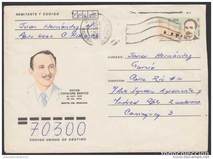 Sellos: &rdquo;1989-EP-94 CUBA 1989. Ed.208j. POSTAL STATIONERY. MARTIRES DEL MONCADA. VICTOR ESCALONA. C. CLASIF