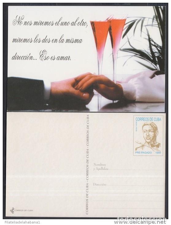 Sellos: &rdquo;1999-EP-125 CUBA 1999. Ed.37a. SPECIAL DELIVERY. POSTAL STATIONERY. BENNY MORE. MANOS. HANDS. CUPS.