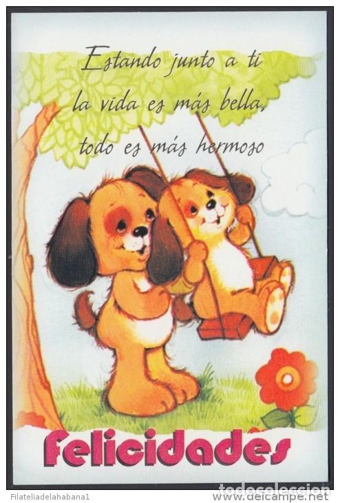 Sellos: &rdquo;1999-EP-117 CUBA 1999. Ed.NO CATALOGADA. SPECIAL DELIVERY. POSTAL STATIONERY. PERROS. DOGS. FLOWERS
