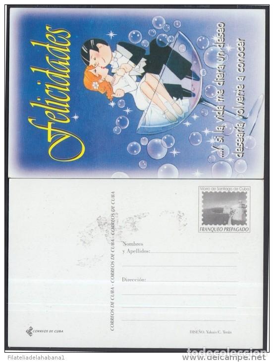 Sellos: &rdquo;1999-EP-119 CUBA 1999. Ed.NO CATALOGADA. SPECIAL DELIVERY. POSTAL STATIONERY. COUPLE KISSING. UNUSE