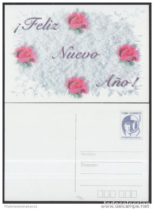 Timbres: &rdquo;2000-EP-32 CUBA 2000. Ed.53c. ENTREGA ESPECIAL A&Ntilde;O NUEVO. HAPPY NEW YEAR. POSTAL STATIONERY. FLORES
