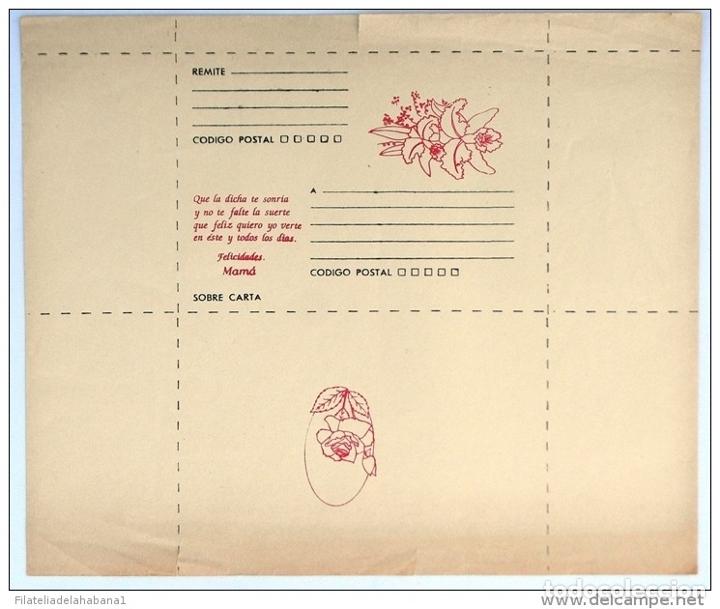 Briefmarken: &rdquo;SG540 CUBA 1992 POSTAL STATIONERY Ed.211. MOTHER DAY. POEMA. FLOWERS. FLORES.&rdquo;