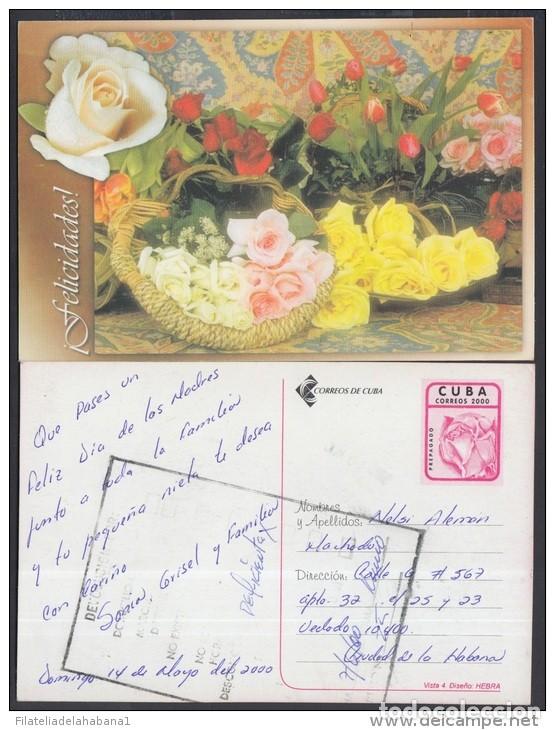 Briefmarken: &rdquo;2000-EP-59 CUBA 2000. Ed.46d. MOTHER DAY SPECIAL DELIVERY. POSTAL STATIONERY. CESTA DE ROSAS. ROSES