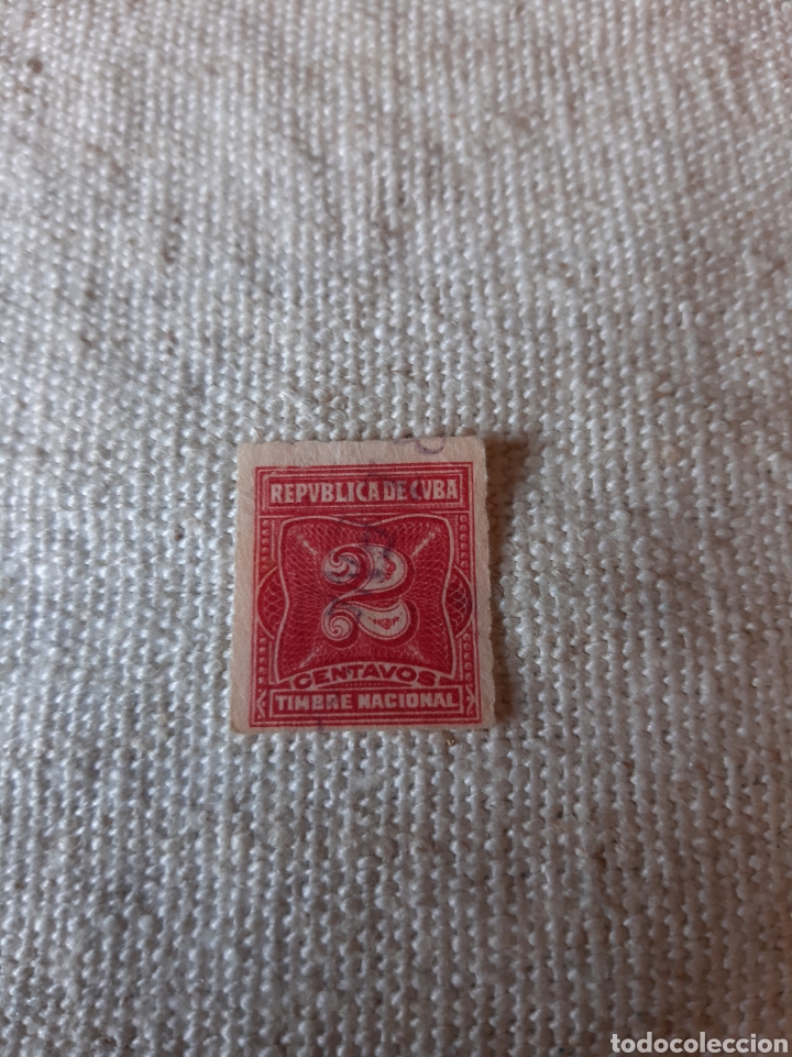 Sellos: CUBA 2 CENTAVOS TIMBRE NACIONAL DIN DENTAR - Foto 1