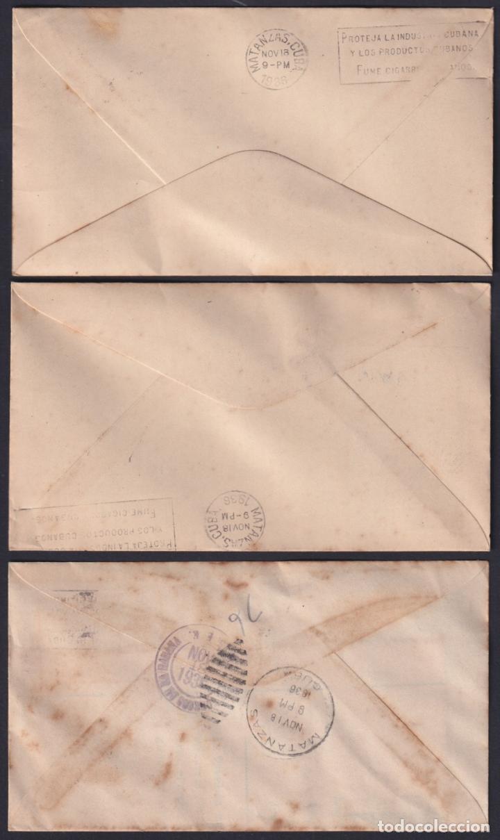 Sellos: &rdquo;1936-FDC-112 CUBA FDC 1936 BLACK CANCEL CENT. MAXIMO GOMEZ COMPLETE SET&rdquo; - Foto 5