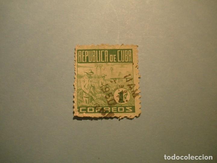Sellos: CUBA 1950 - RECOGIDA DE LAS HOJAS DEL TABACO. - Foto 1