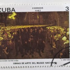 Sellos: SELLO DE CUBA, 3 , 1982 - MUSEO NACIONAL J. BRETON - USADO SIN SEÑAL DE FIJASELLOS