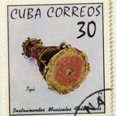 Sellos: SELLO DE CUBA 30 C - 1972 - TAMBOR IYA - USADO SIN SEÑAL DE FIJASELLOS. Lote 237539630