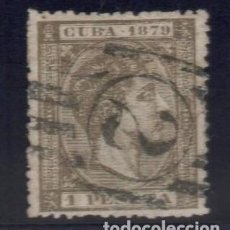 Sellos: 1879 EDIFIL 55 CUBA ALFONSO XII 1 PESETA MATASELLOS PAQUEBOT NORTEAMERICANO Nº 2. Lote 241997310