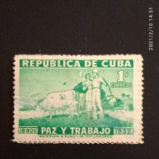 Sellos: REPUBLICA DE CUBA 1 CENT PAZ Y TRABAJO AÑO 1936.. Lote 242874750