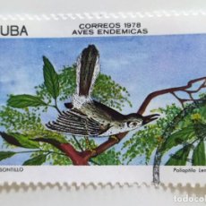 Selos: SELLO DE CUBA 4 C - 1978 - AVES ENDEMICAS - USADO SIN SEÑAL DE FIJASELLOS. Lote 264460874