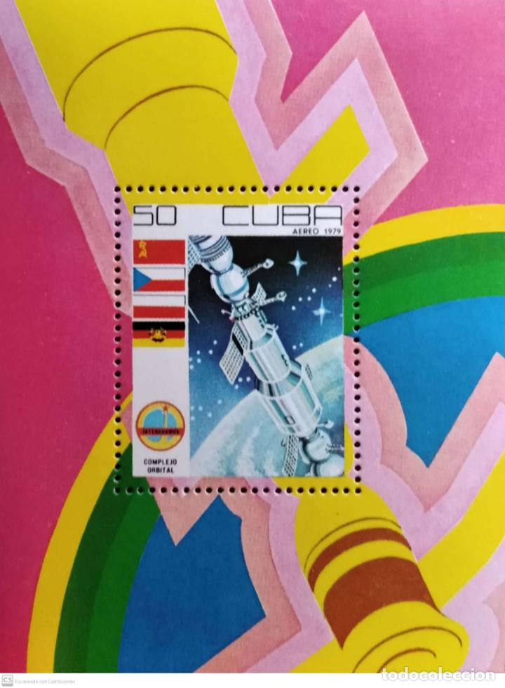 Sellos: Cuba. HB 57 D&iacute;a de la Cosmon&aacute;utica: Complejo orbital. 1979. Sellos nuevos y numeraci&oacute;n Yvert.