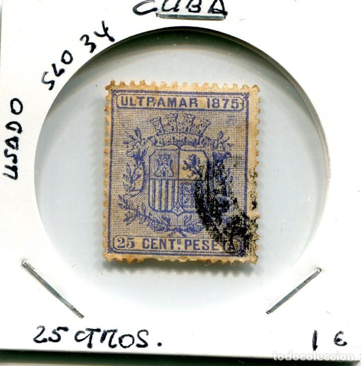 Sellos: 25 CENTIMOS CUBA ( USADO ) ( SLO34 ) - Foto 1