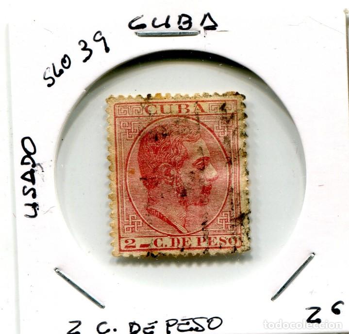 Sellos: 2 C.DE PESO CUBA ( USADO ) ( SLO39 ) - Foto 1