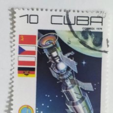 Selos: SELLO DE CUBA 10 C - 1979 - DIA DEL COSMONAUTA - USADO SIN SEÑAL DE FIJASELLOS. Lote 306060478