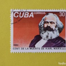 Sellos: CUBA. 1983. CENTENARIO DE LA MUERTE DE KARL MARX. Y VERT 2423. USADO. Lote 316786963