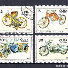 Timbres: 1985 CUBA YVERT 2635/2638 RETROSPECTICA DE LA MOTOCICLETA - USADOS. Lote 325505808