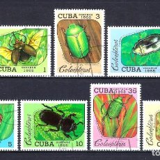 Timbres: 1988 CUBA YVERT 2857/2863 FAUNA, INSECTOS, ESCARABAJOS COLEÓPTEROS - USADOS. Lote 325712428