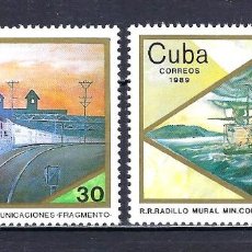 Timbres: 1989 CUBA YVERT 2933/2934 BARCOS, DÍA DEL SELLO, R.R. RADILLO MURAL - USADO. Lote 325714338