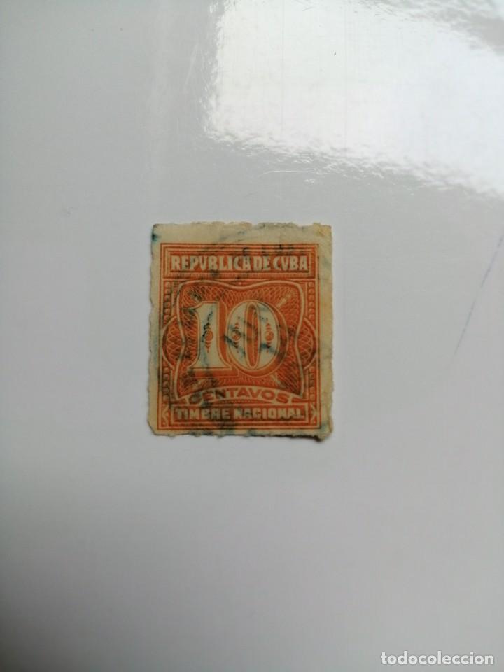 Sellos: CUBA - 10 CENTAVOS - TIMBRE NACIONAL - Foto 1