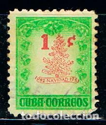 Sellos: CUBA N&ordm; 357 (A&Ntilde;O 1952), NAVIDAD, SIN MATASELLAR - Foto 1