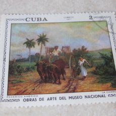 Sellos: SELLO CUBA - OBRAS DE ARTE DEL MUSEO NACIONAL - 1971 - FEDERICO AMERICO. Lote 364216036