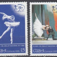 Sellos: CUBA 1998 - YVERT 3753/3754 ** NUEVO SIN FIJASELLOS - 50 ANIV. BALLET NAC. DE CUBA. Lote 401444014