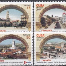 Sellos: CUBA 2009 - YVERT 4782/4785 ** NUEVO SIN FIJASELLOS - TURISMO. CIUDADES PATRIMONIO HUMANIDAD. Lote 401845219