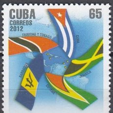 Francobolli: CUBA 2012 - YVERT 5087 ** NUEVO SIN FIJASELLOS - RELACIONES CUBA-JAMAICA-TRINIDAD-BARBADOS-GUYANA