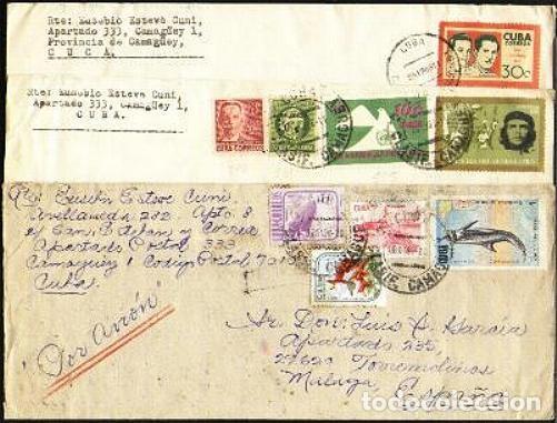 Sellos: CUBA 3 CARTAS CIRCULADAS 1986